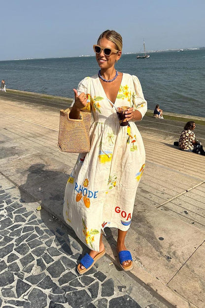 Bedrucktes Midikleid