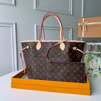 Bolso tote LV Neverfull MM al revés marrón