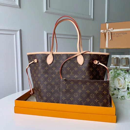 Sac cabas LV Neverfull MM Inside Out marron