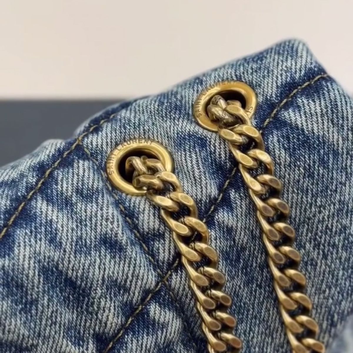SL Loulou Puffer Bag Made Of Quilted Vintage Denim