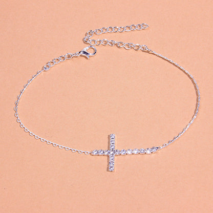 Retro Cross Anklet Simple Creative Single Layer Trend Footwear