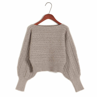 Women's Loose Off Shoulder Sweater Batwing Shirt Short Sweater
