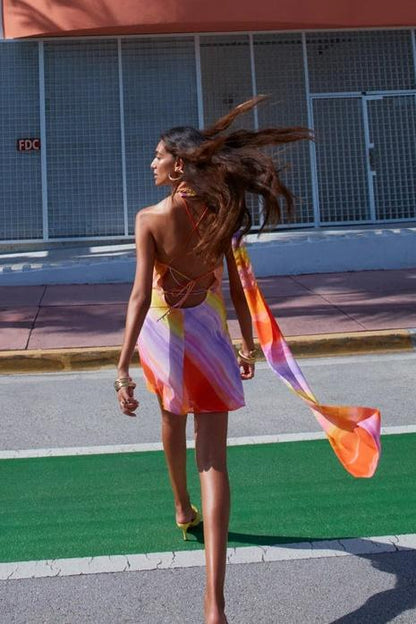 Elena Minikleid mit One-Shoulder-Schnürung