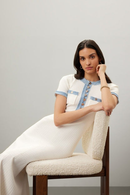 Elma – Strick-Midi-Hemdkleid mit Rundhalsausschnitt