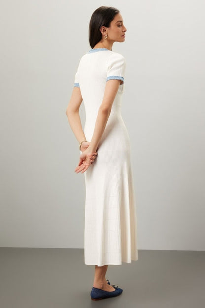 Elma – Strick-Midi-Hemdkleid mit Rundhalsausschnitt