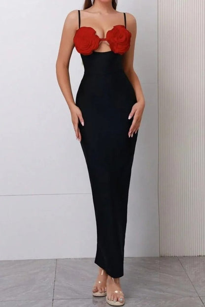 Vestido lencero largo con estampado floral Emily