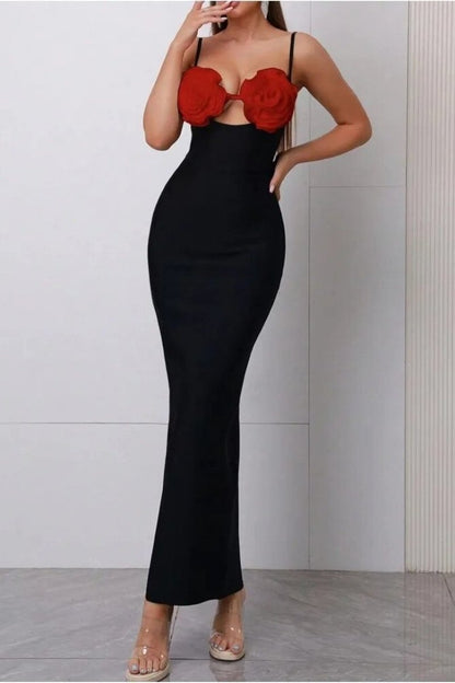 Vestido lencero largo con estampado floral Emily