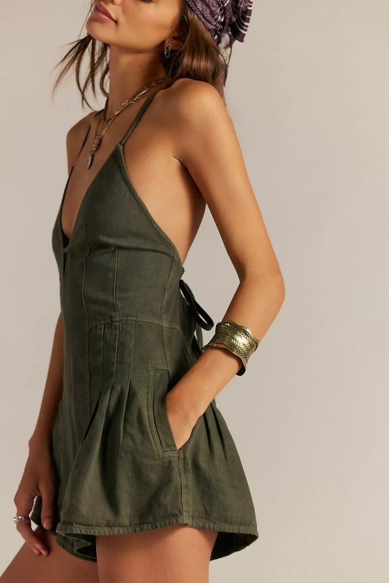 Sara V-neck Ruffle Hem Knit Mini Dress