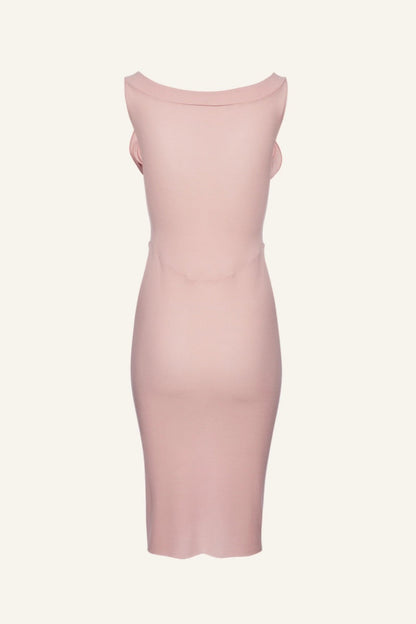 Pink Flower Bustier Midi Dress