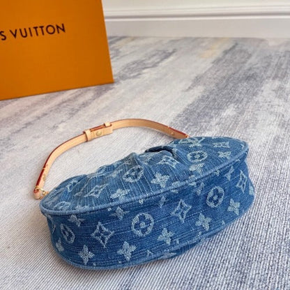 Borsa a mano LV in denim Monogram