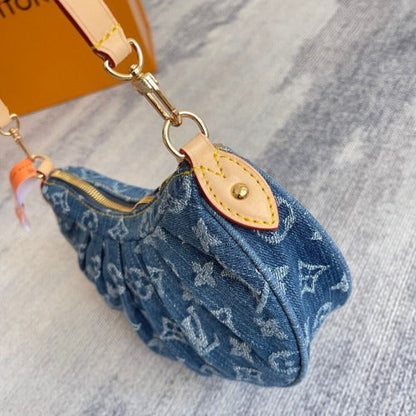 Borsa a mano LV in denim Monogram
