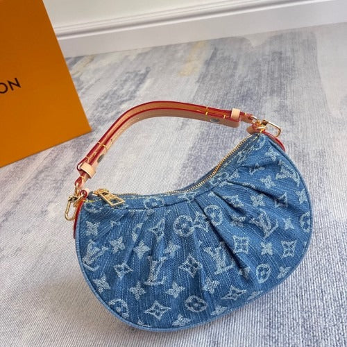 Borsa a mano LV in denim Monogram