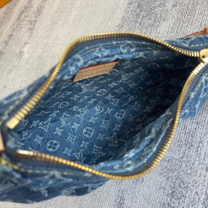 Borsa a mano LV in denim Monogram