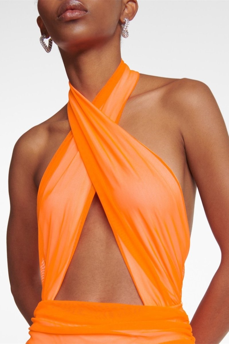 Jodie Cross Neckholder-Maxikleid