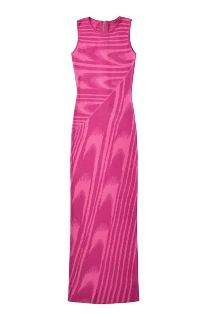 Vestido largo de punto con cuello redondo Kailani