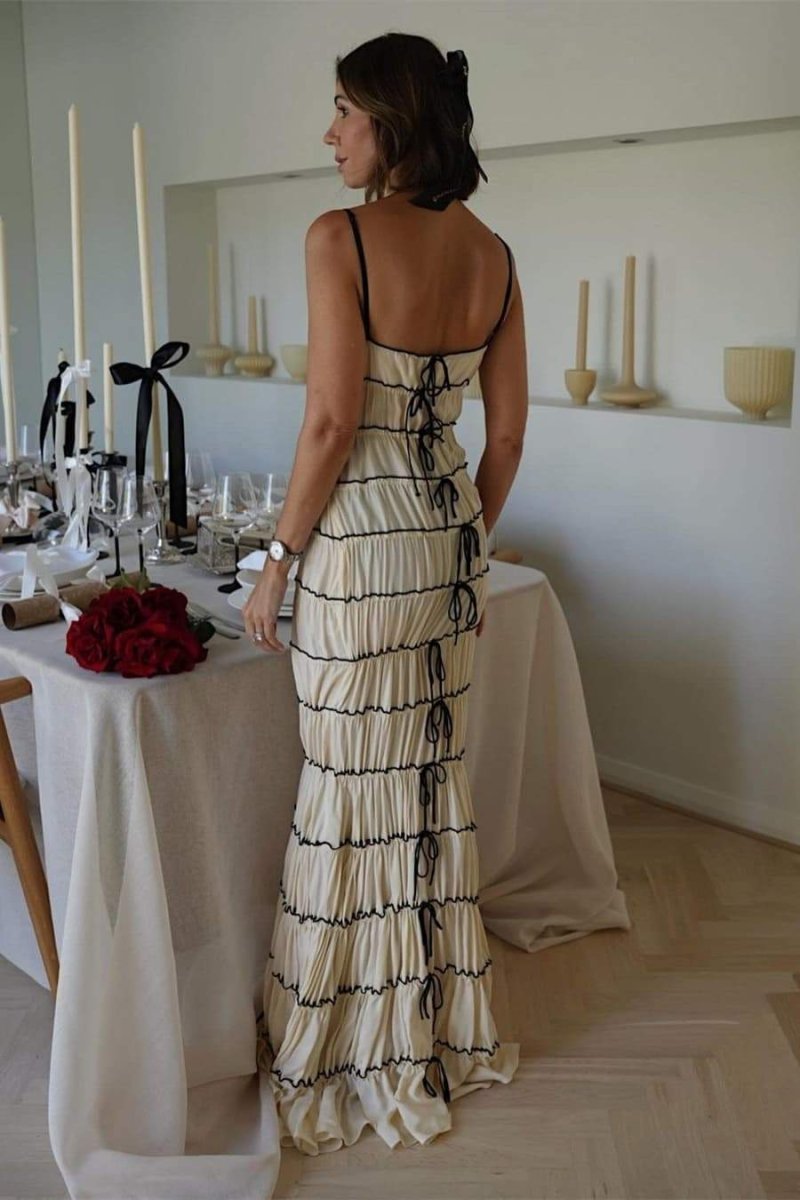 Vestido largo con volantes Melissa