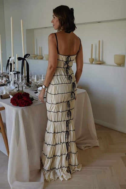 Vestido largo con volantes Melissa