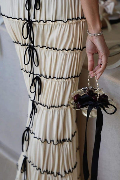 Vestido largo con volantes Melissa