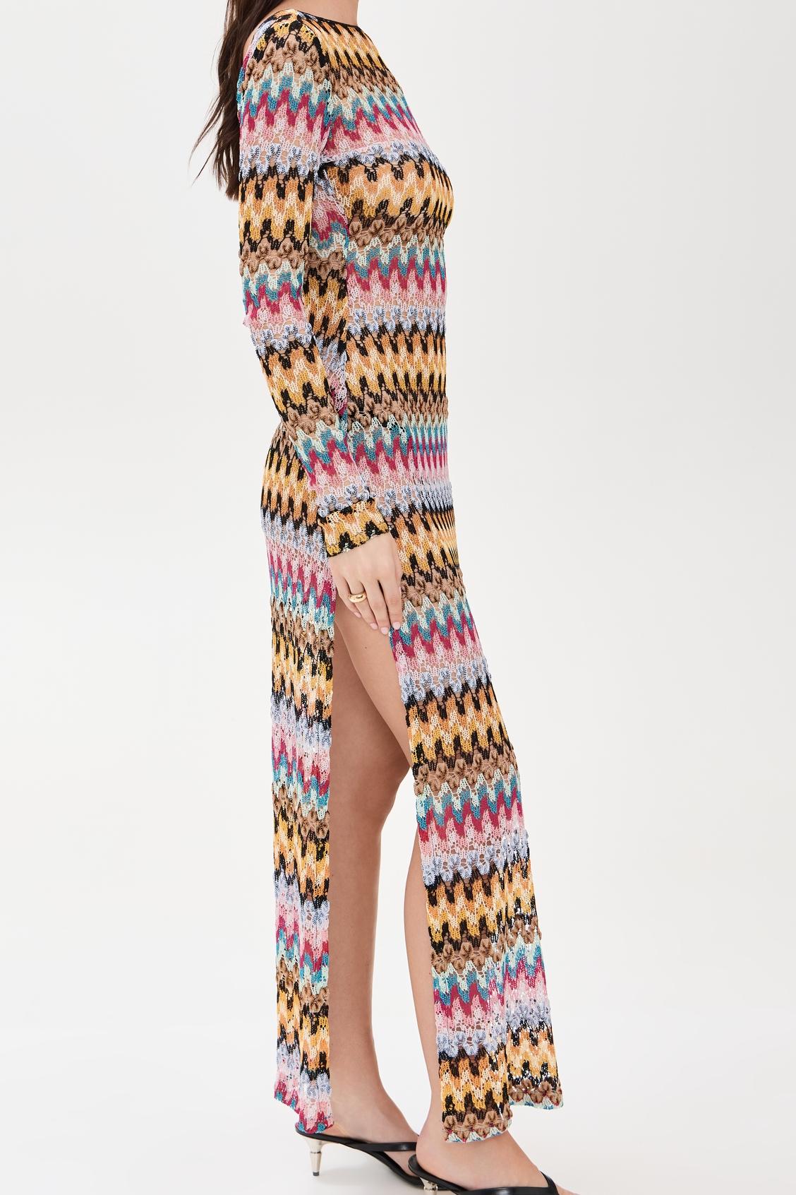 Long Knit Beach Cover-Up Backless Maxi Dress