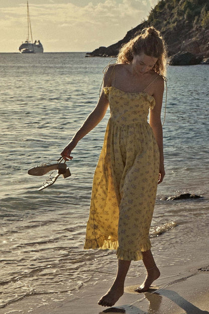 Vestido midi con volantes estampados de Novia