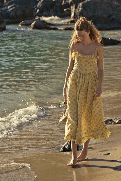 Vestido midi con volantes estampados de Novia