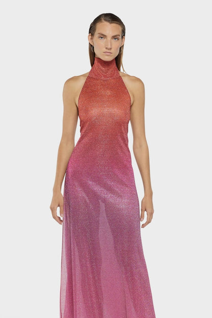 Orangefarbenes Lumière-Maxikleid von Oséree