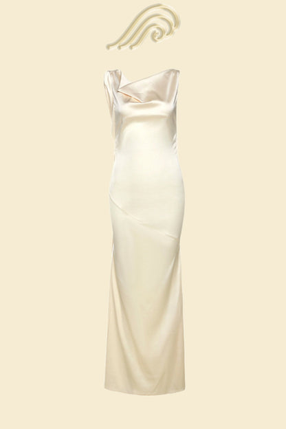 Rückenfreies Satin-Maxikleid „Persis Cowls“
