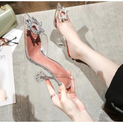 Women's Transparent Cup Heel Sandal, Elegant Style