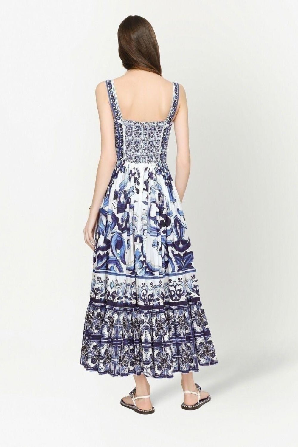 Sibyl – Bedrucktes Maxikleid mit gerafften Trägern