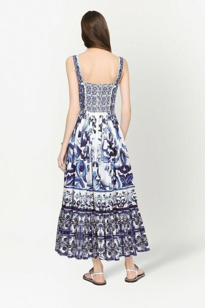 Sibyl – Bedrucktes Maxikleid mit gerafften Trägern