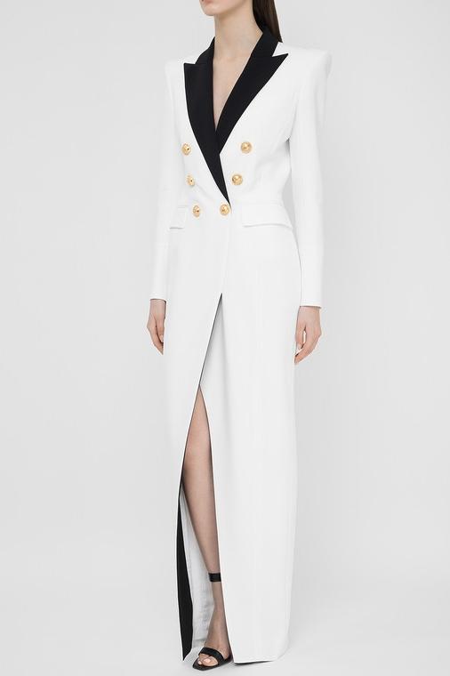 Silas Color Silas Colorblock Tuxedo Maxi Blazer Dress – Mirela