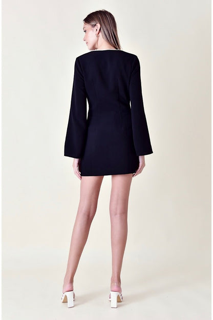 Thera – Minikleid mit V-Ausschnitt und Strass