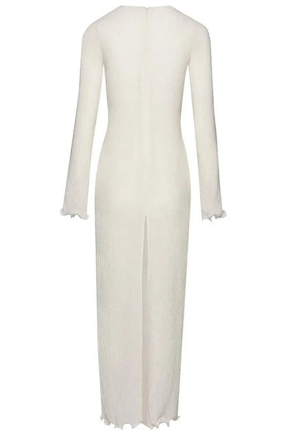 Trista – Maxikleid aus Polyester mit V-Ausschnitt und Schlitz