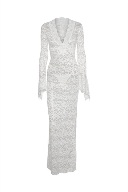 Virginia – Meerjungfrau-Maxikleid aus transparenter Spitze