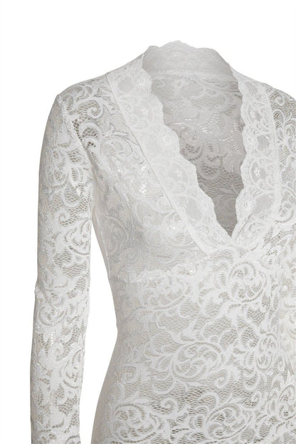 Virginia – Meerjungfrau-Maxikleid aus transparenter Spitze