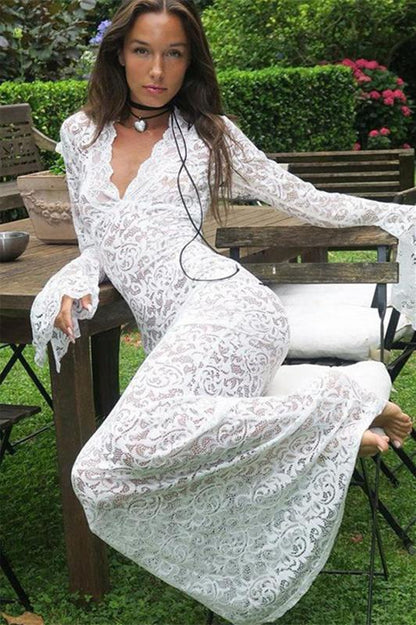 Virginia – Meerjungfrau-Maxikleid aus transparenter Spitze