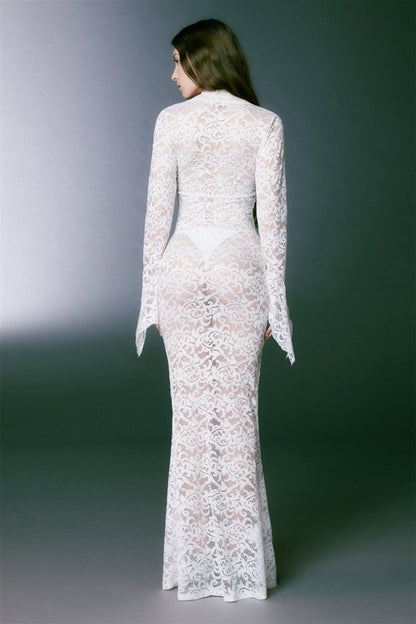 Virginia – Meerjungfrau-Maxikleid aus transparenter Spitze