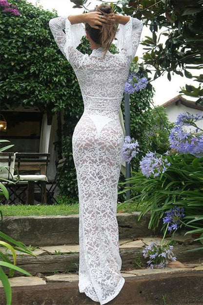 Virginia – Meerjungfrau-Maxikleid aus transparenter Spitze